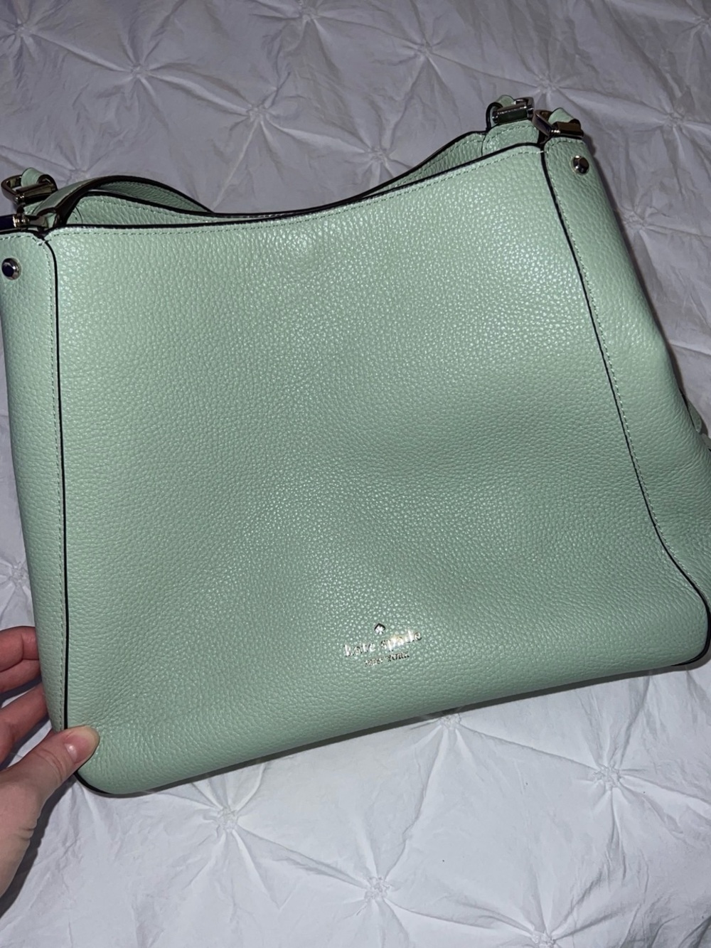 kate spade Mint Green Pebbled Leather Shoulder Hobo